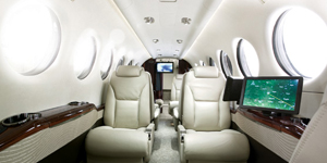 King Air 350 view for Houston charter