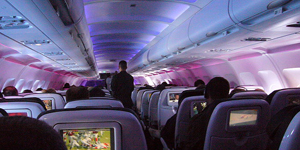 Airbus A320 cabin for Houston charter