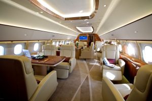 Airbus ACJ319 cabin for Houston charter