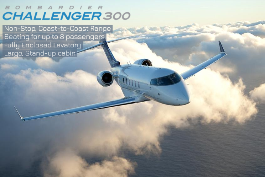 Challenger 300 super midsize jet private aircraft for Houston charter
