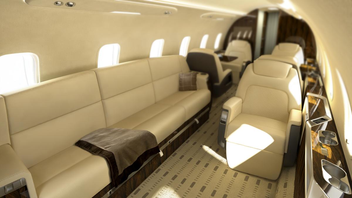 Bombardier Challenger 350 cabin for Houston charter