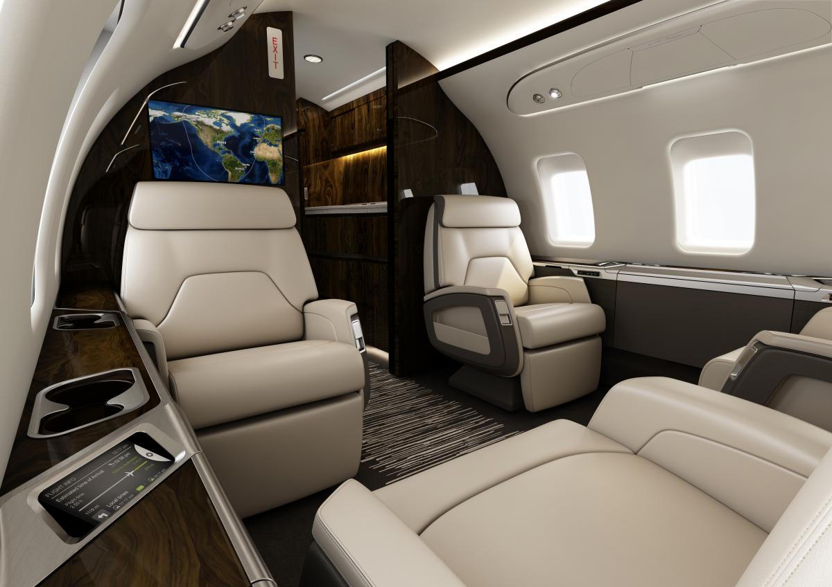 Bombardier Challenger 650 cabin for Houston charter