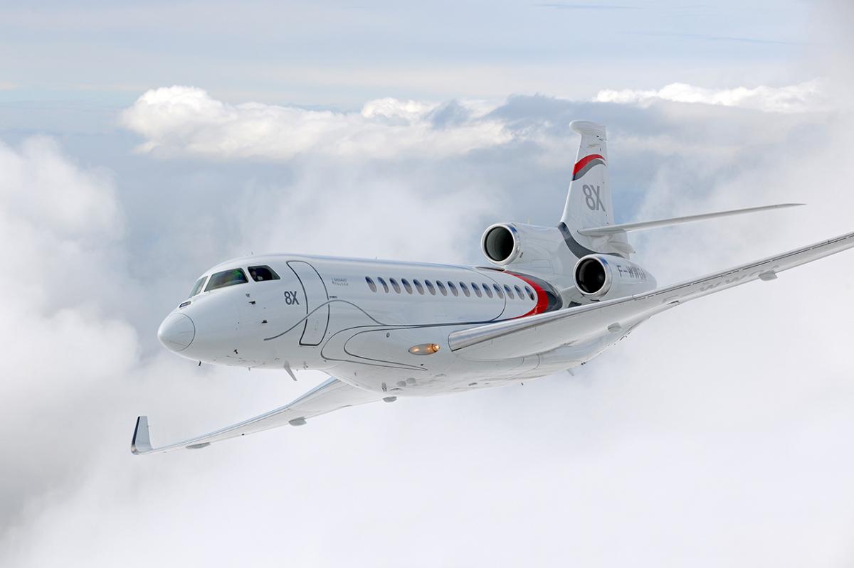 Dassault Falcon 8x cabin for Houston charter