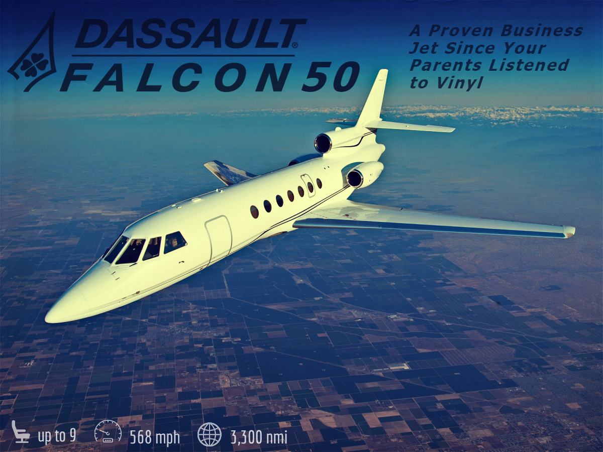 Falcon 50 super midsize jet private aircraft for Houston charter