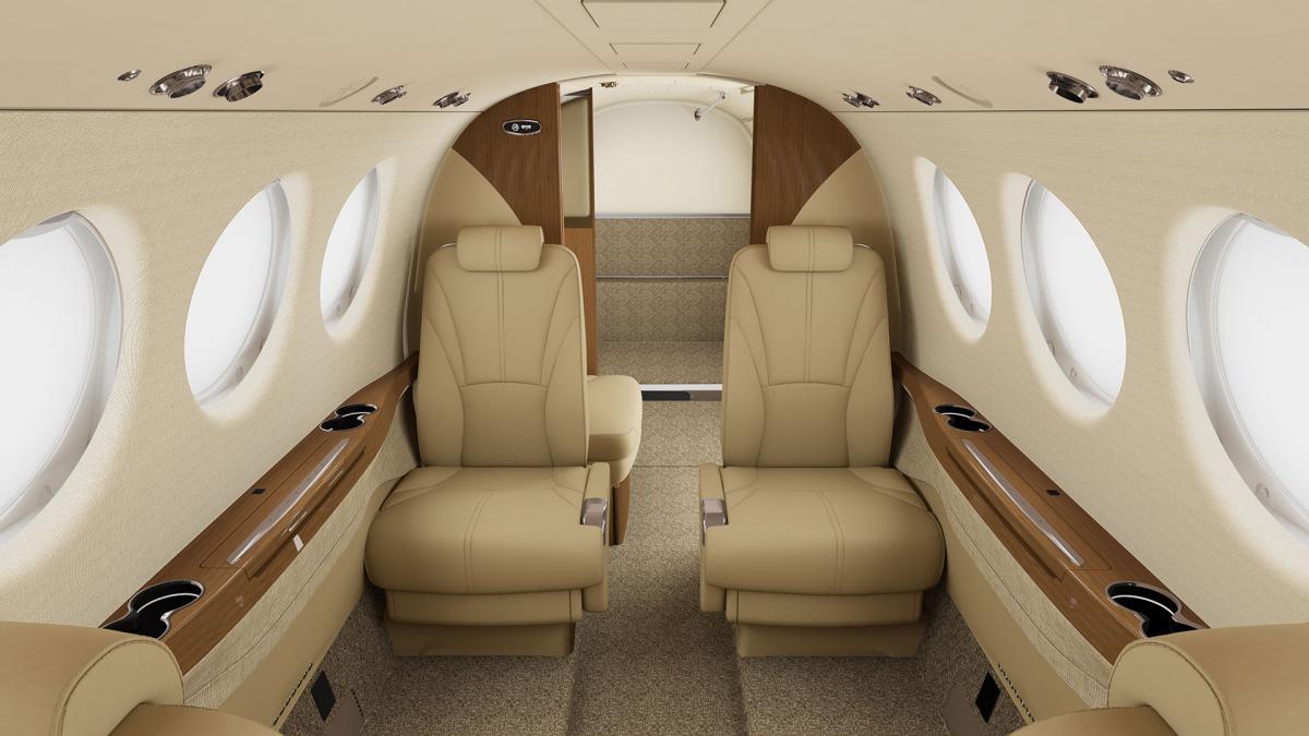 Beechcraft King Air 260 cabin for Houston charter