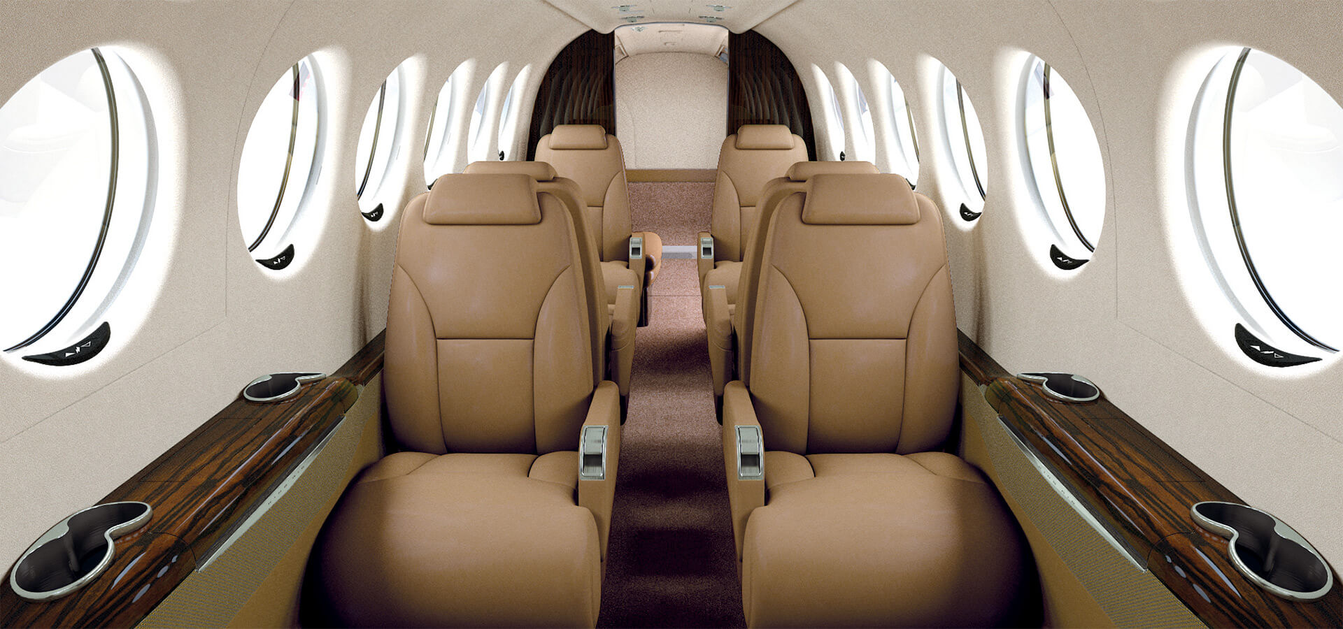 King Air 350 cabin for Houston charter