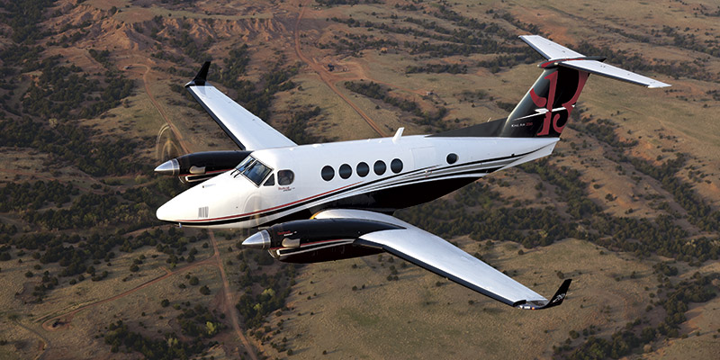 Beechcraft King Air 250 cabin for Houston charter