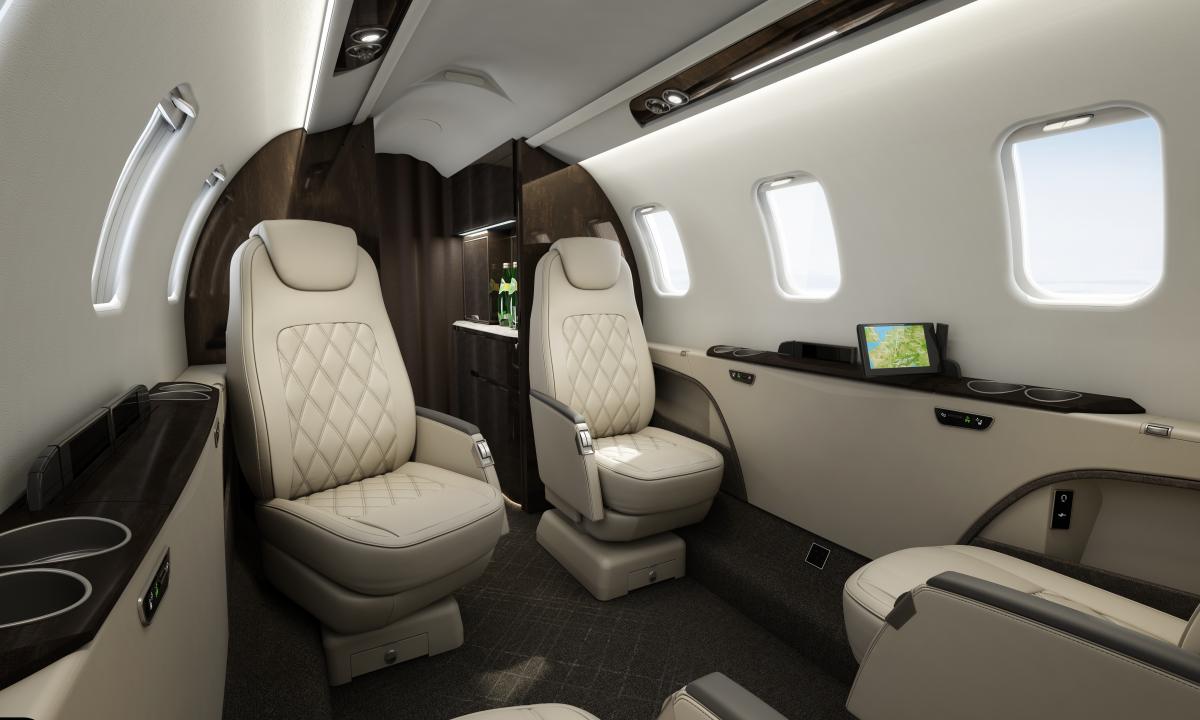 Learjet 75 cabin for Houston charter
