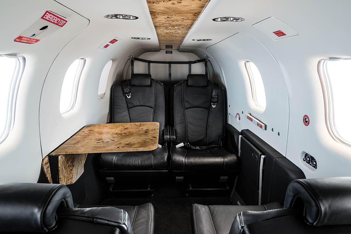 Socata TBM 850 cabin for Houston charter