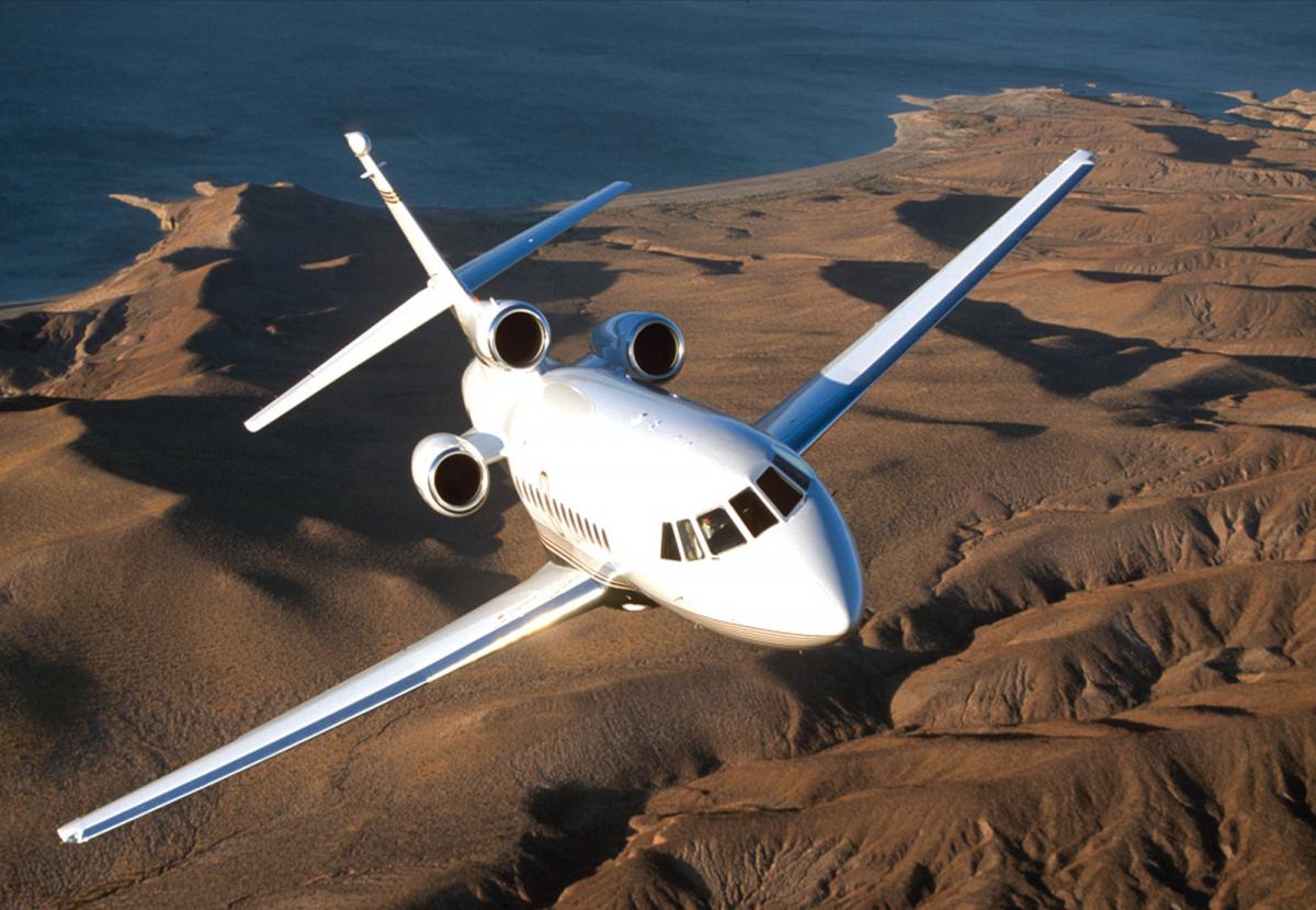 Falcon 900 cabin for Houston charter