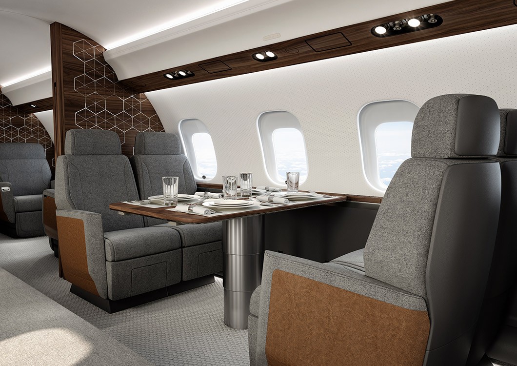 Bombardier Global 6500 cabin for Houston charter