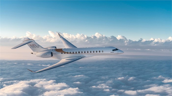 Bombardier Global 7500 cabin for Houston charter