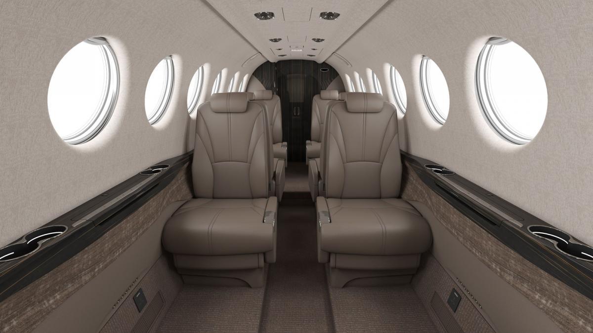 Beechcraft King Air 360 cabin for Houston charter